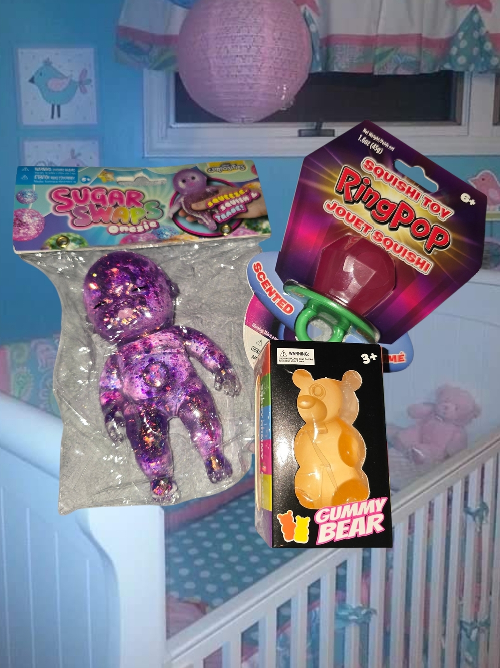 BIG BABY SQUISHY BUNDLE.  Sugar Swap, Ring Pop, Maltose Teddy Bear